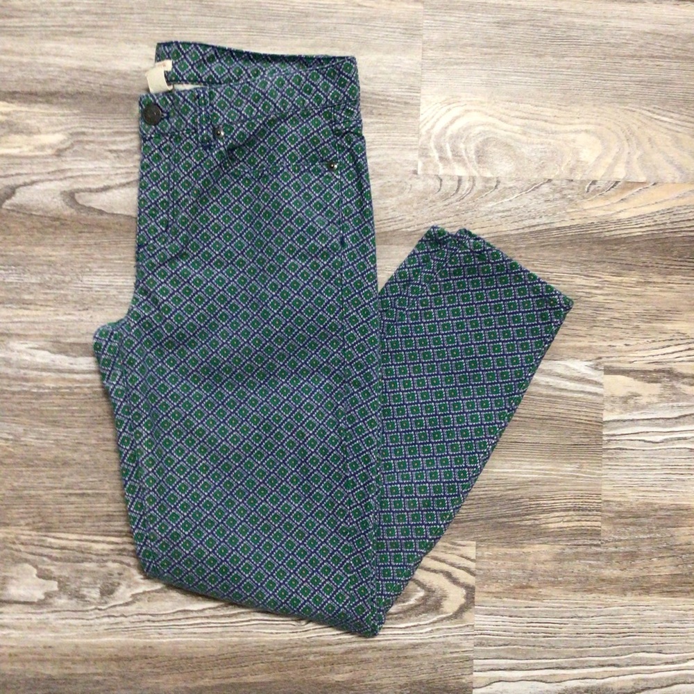 J Crew Factory Green Purple and Pink Corduroy Toothpick Pants 29
